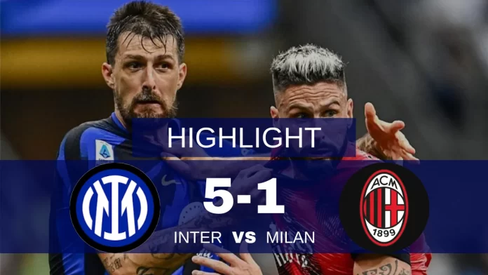 Inter crush Milan by five goals in the Serie A Derby